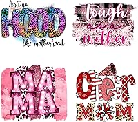 Vista 13 de 9 calcomanías para planchar para el día de la madre, para ropa, mamá, mamá, parches para planchar de transferencia de calor, calcomanías