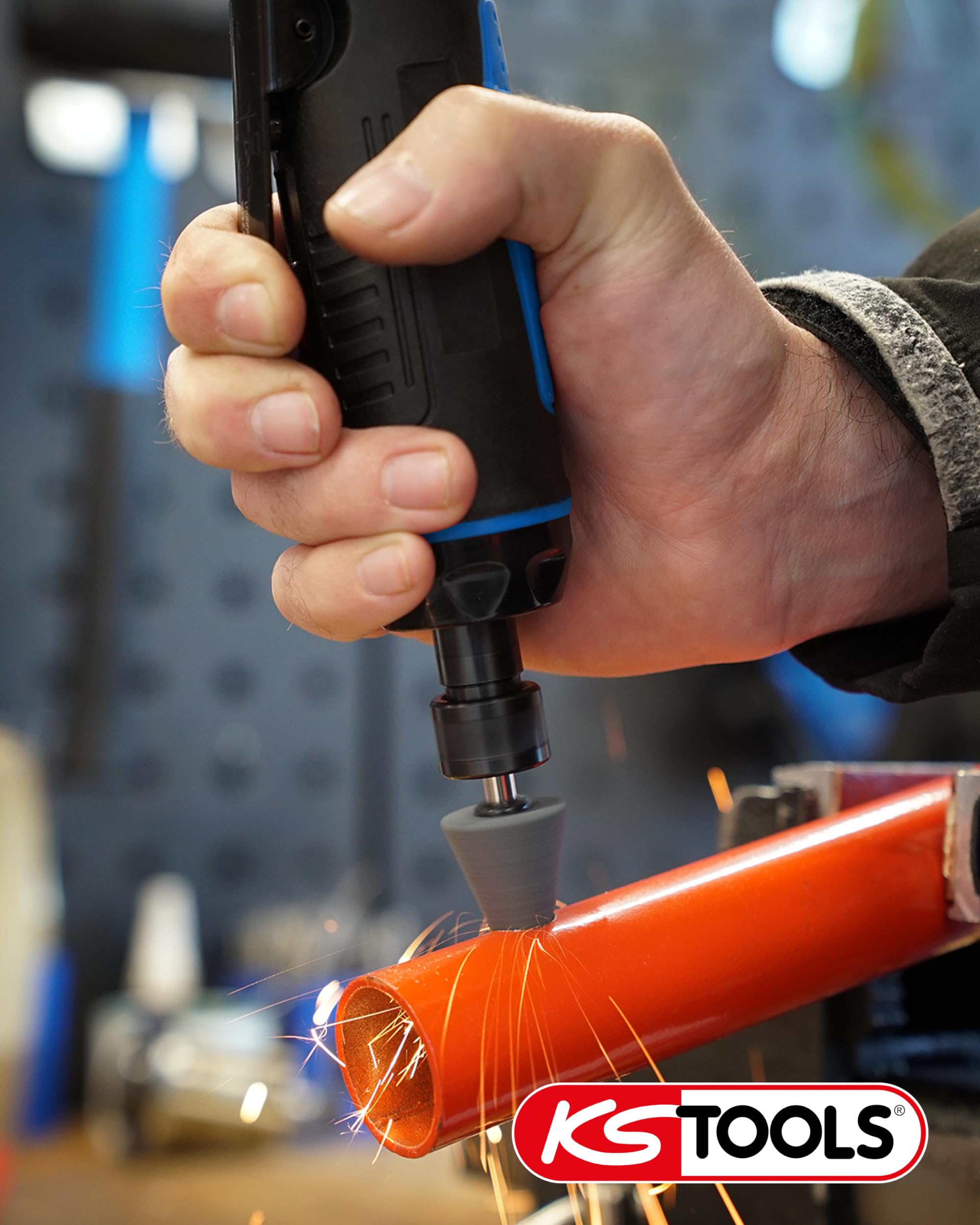 BRILLIANT TOOLS BT160705 Mini meuleuse axiale pneumatique, version droite [Powered by KS TOOLS]