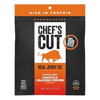 Chefs Cut Tender Real Steak Jerky, Chipotle Cracked Pepper, 2.5 Ounce