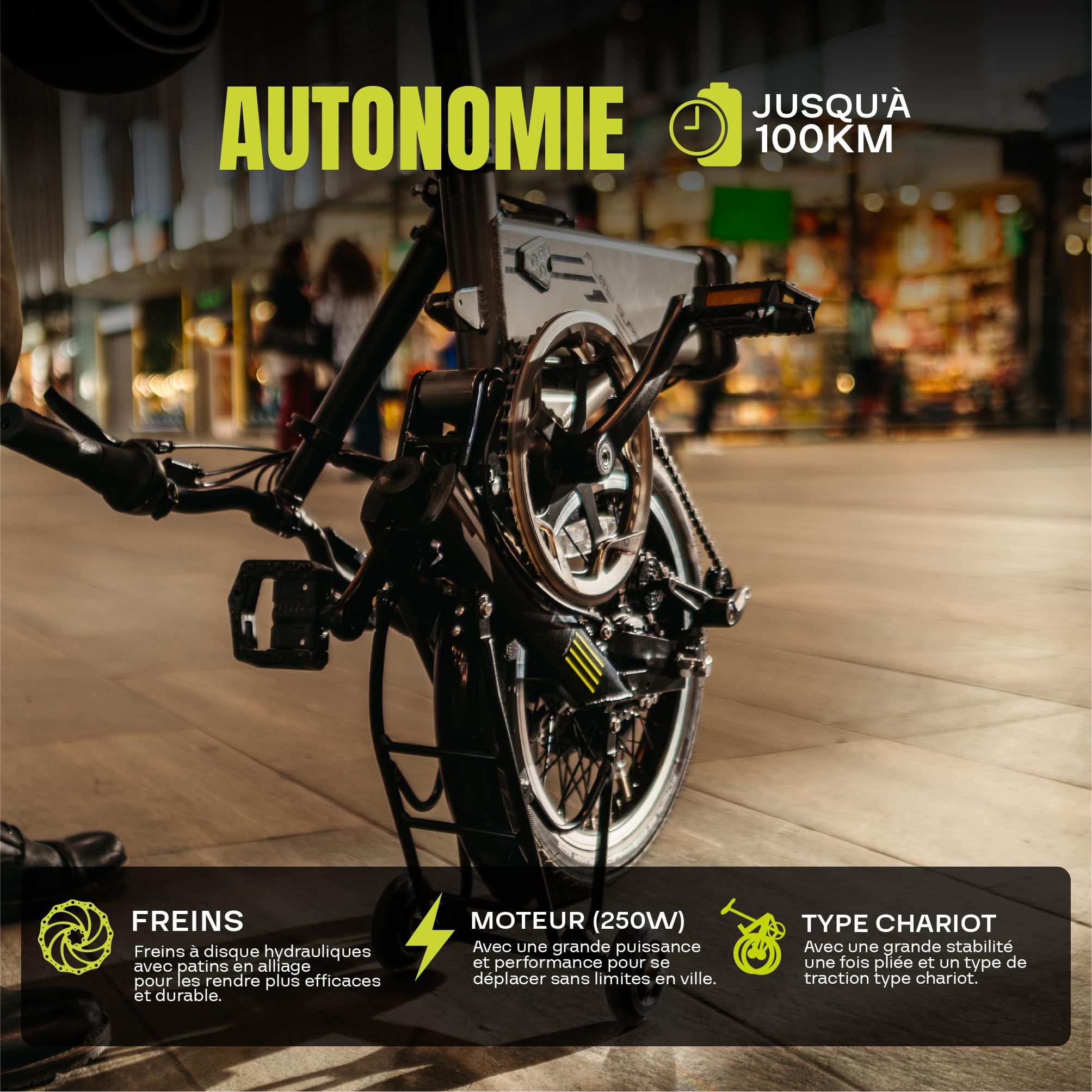 Flebi Supra 4.0+ Vélo Électrique Pliable 16" | Autonomie 100 km | Batterie Amovible 14Ah/504Wh | 7 Vitesses | E-Bike Urbain Unisexe Compact et Léger Femme/Homme