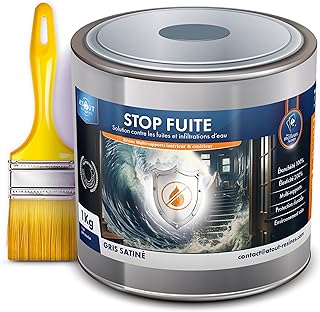 r&eacute;sine &eacute;tanch&eacute;it&eacute;. LE STOP FUITE Atout R&eacute;sine 1KG de membrane de protection polyvalente multi-usages rev&ecirc;tement de r&eacute;paration imperm&eacute;able pour votre toiture murs sols et infiltrations et son pinceau