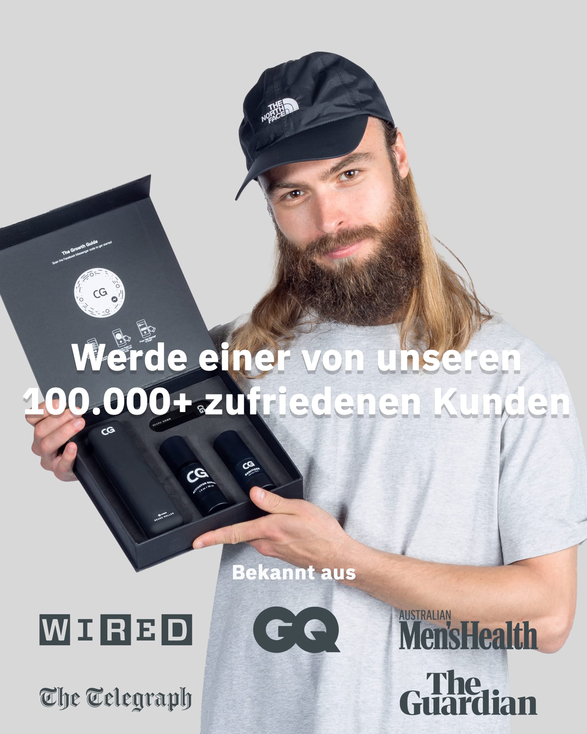 Copenhagen Grooming Set für Bartwachstum – originales Bartwuchs-Set mit Wachstumsaktivator-Serum, Dermaroller - 50 Tage
