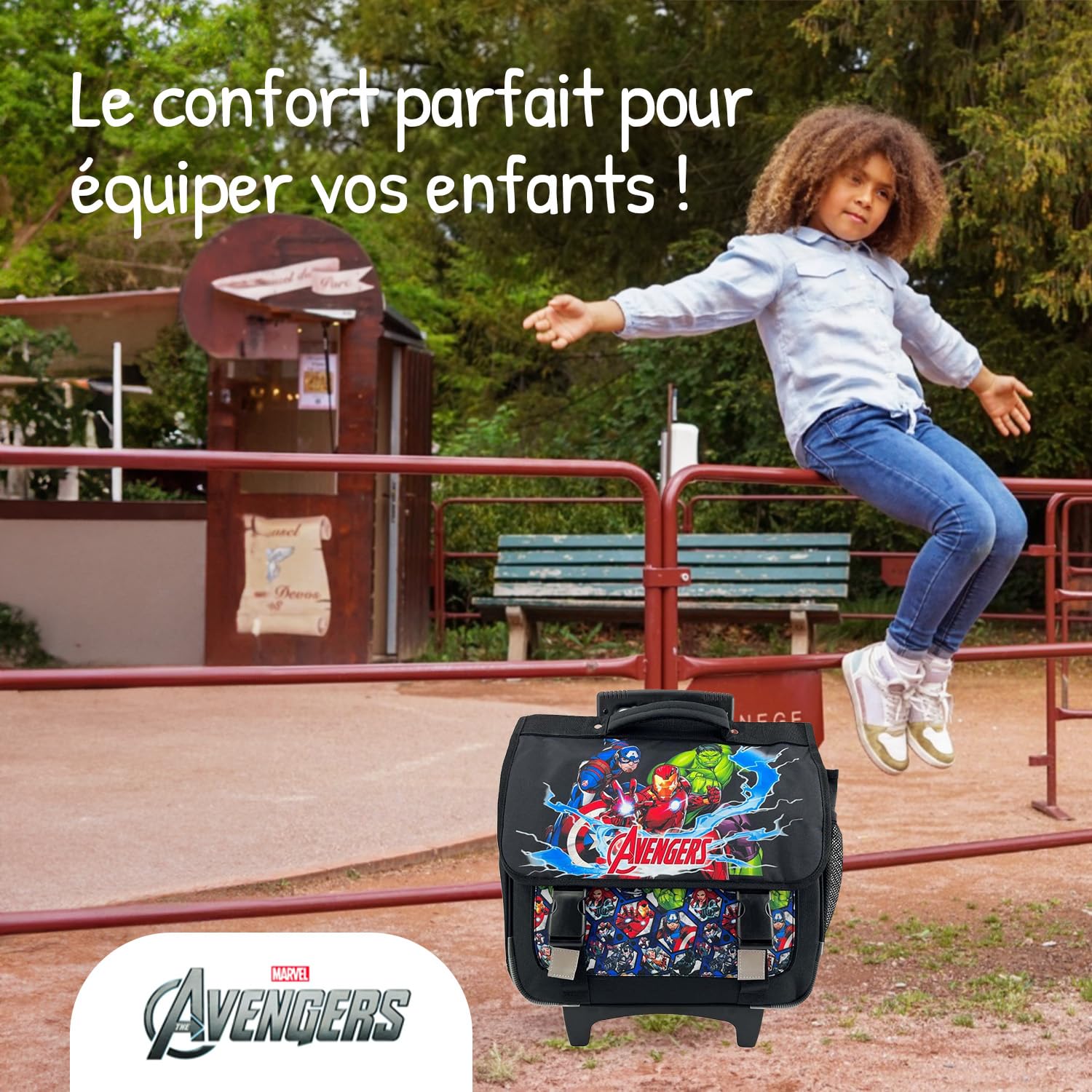 Bagtrotter Avengers - Cartable Scolaire à roulettes 38 cm