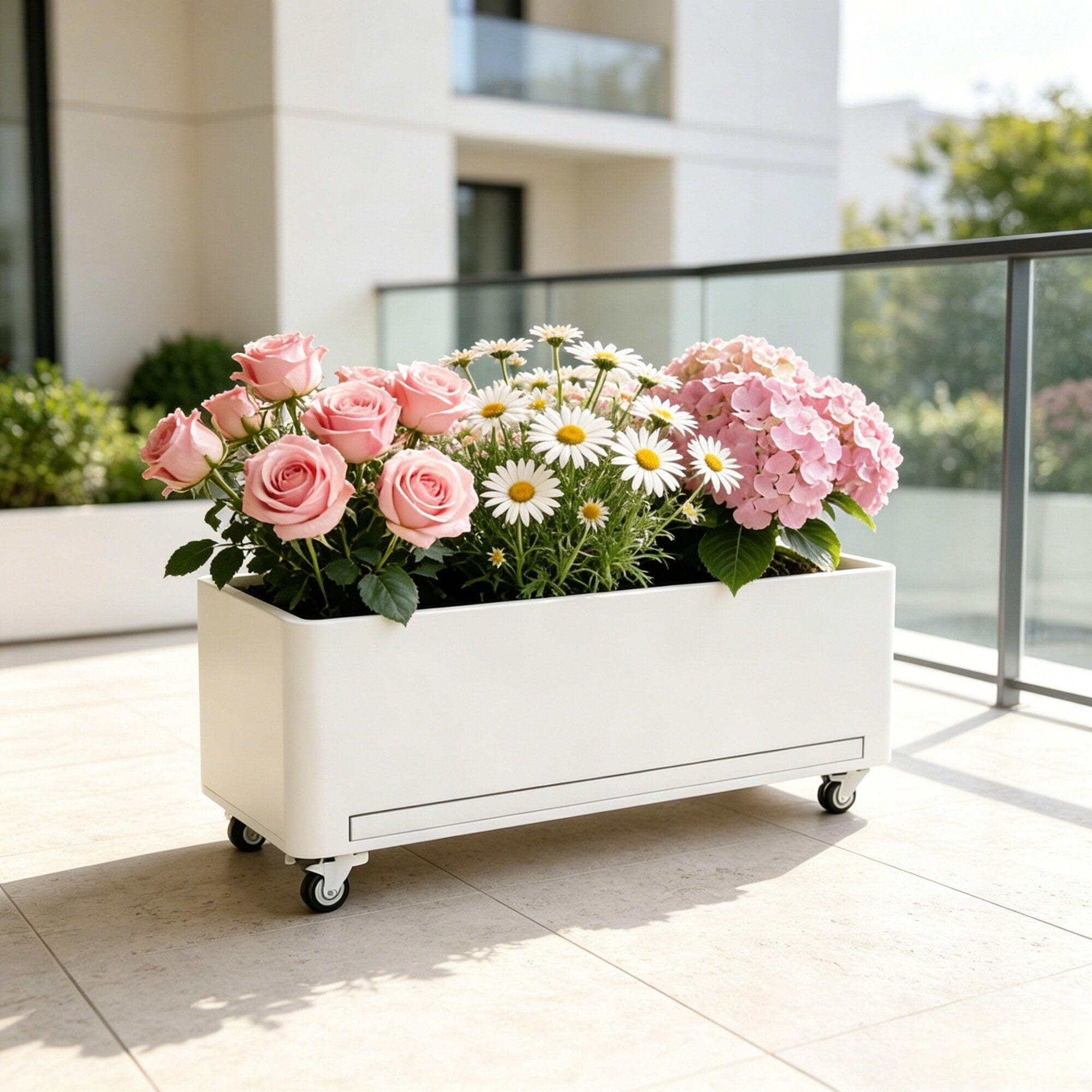 Al Aire Libre Macetero portátil for Exteriores, contenedor de plantación Flores Caja de Flores(XS)