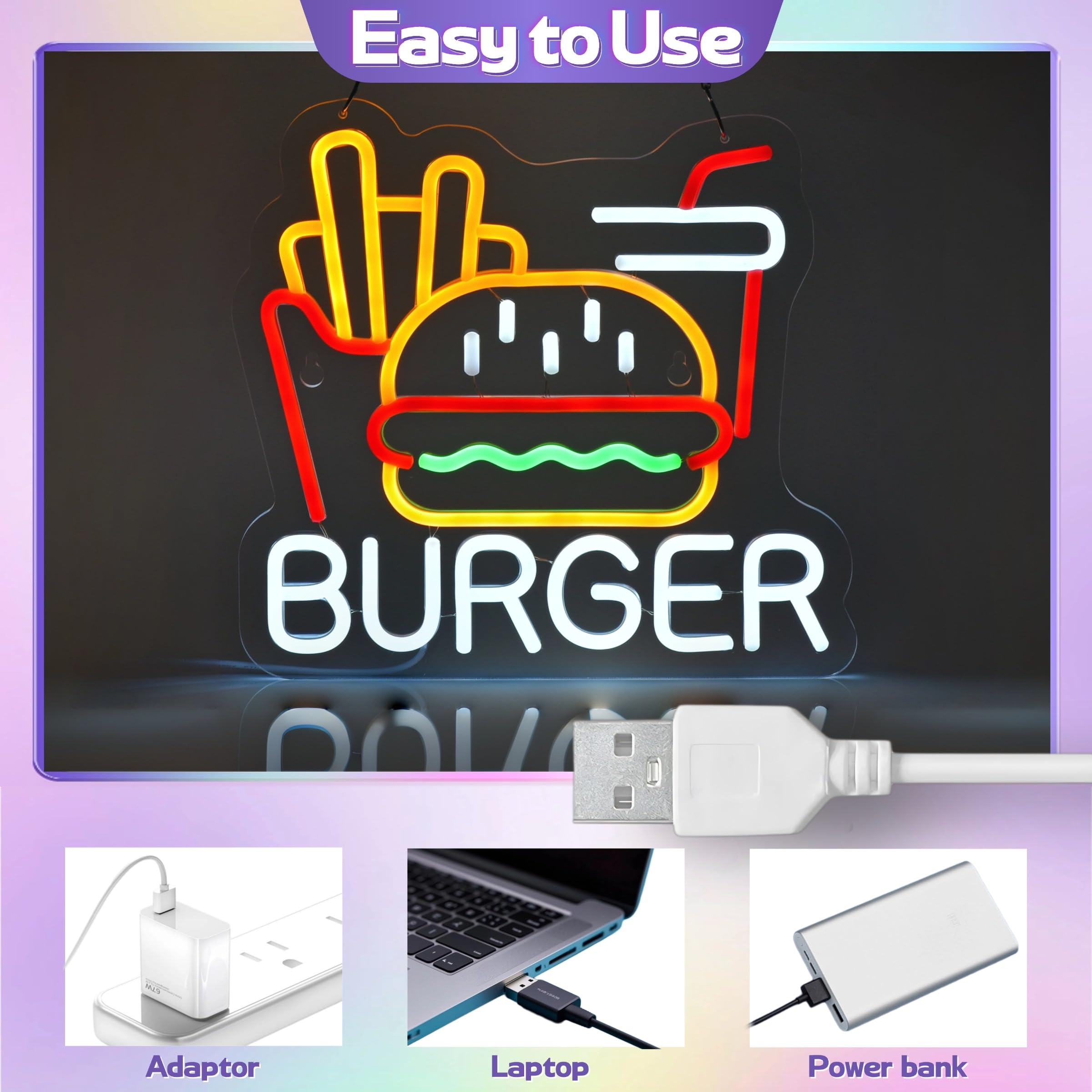 ネオンサイン BURGER ハンバーガー 店舗装飾 インテリア レストラン Amazon | ハンバーガー ネオンサイン Hamburgerネオン Burger