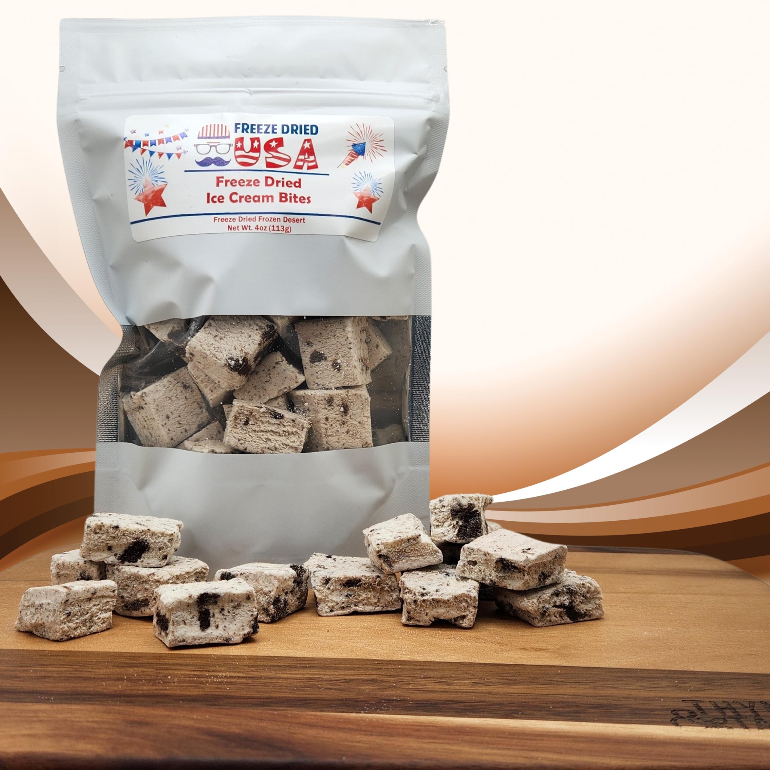 Freeze Dried Ice Cream Bites - Cookies & Cream Flavor - Freeze Dried Ice Cream Candy for Kids & Adults - Perfect Snack for Hiking, Camping & Party - Does Not Melt