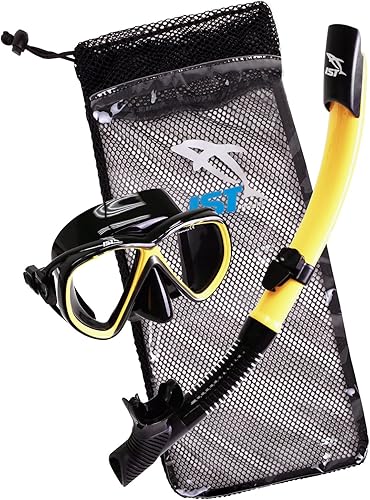 Miniatura 8 de IST - Equipo de buceo de superficie: máscara, tubo de buceo semi seco, bolsa de viaje de malla. Tallas de adulto y niños silicona negra y