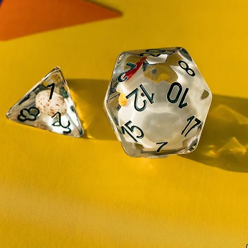 Miniatura 6 de Cusdie Juego de dados poliédricos rellenos de animales, para juegos de rol Dungeons and Dragons D&D, MTG Pathfinder (8 piezas de pollo amarillo)