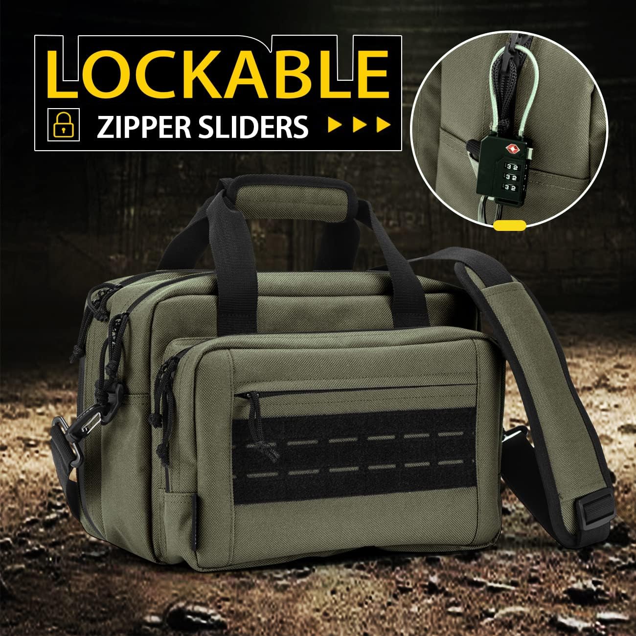 VEAGIA Range Bag,Pistol Case,Gun Range Bags For Handguns And Ammo Pouch 2 Pistols Soft Carrying Shooting Bag - Image 3