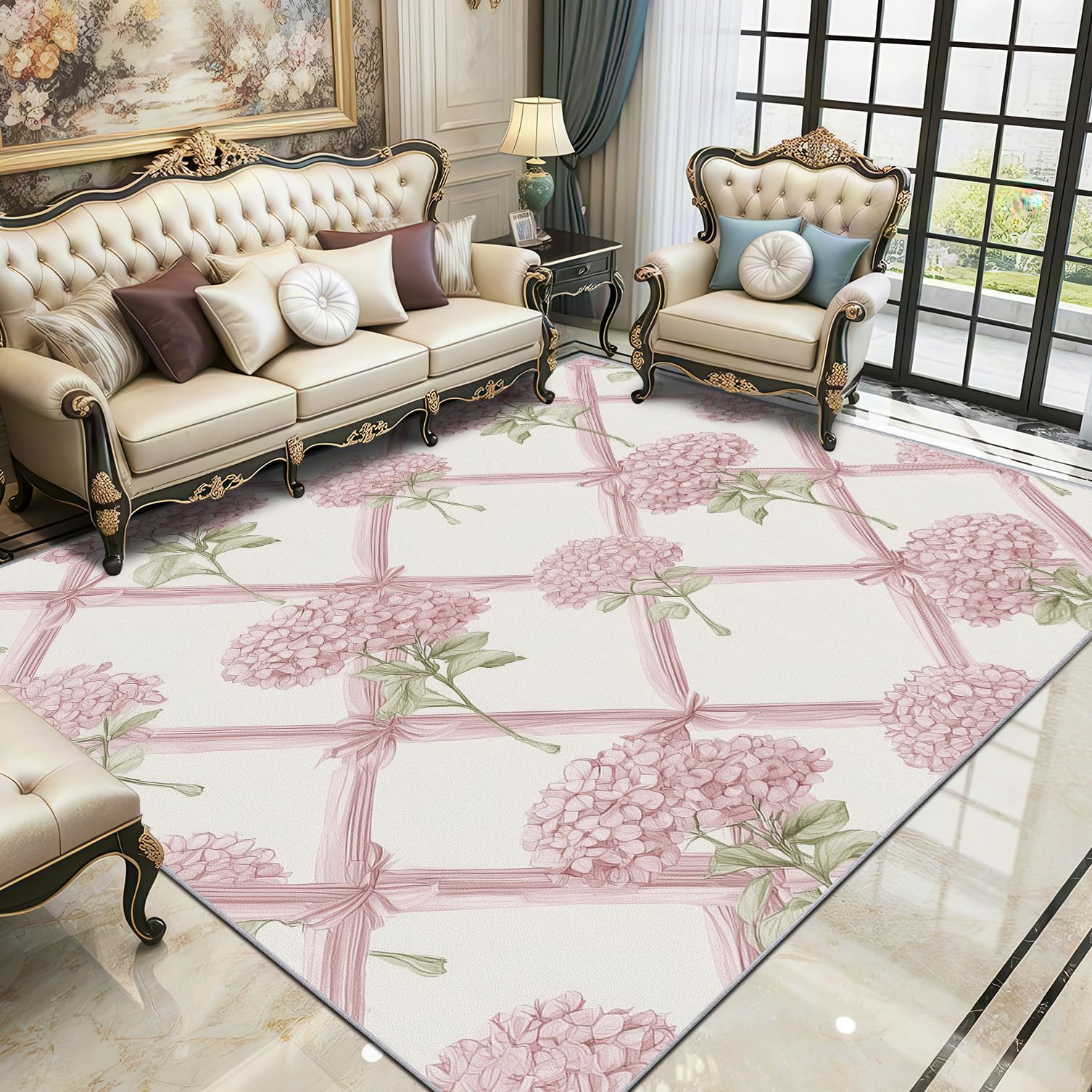 Gitter 140 x 200 cm Rutschfest & Pflegeleicht Kurzflor Wohnaccessoires für Wohnzimmer Jugendzimmer & Schlafzimmer motivfür Mädchen