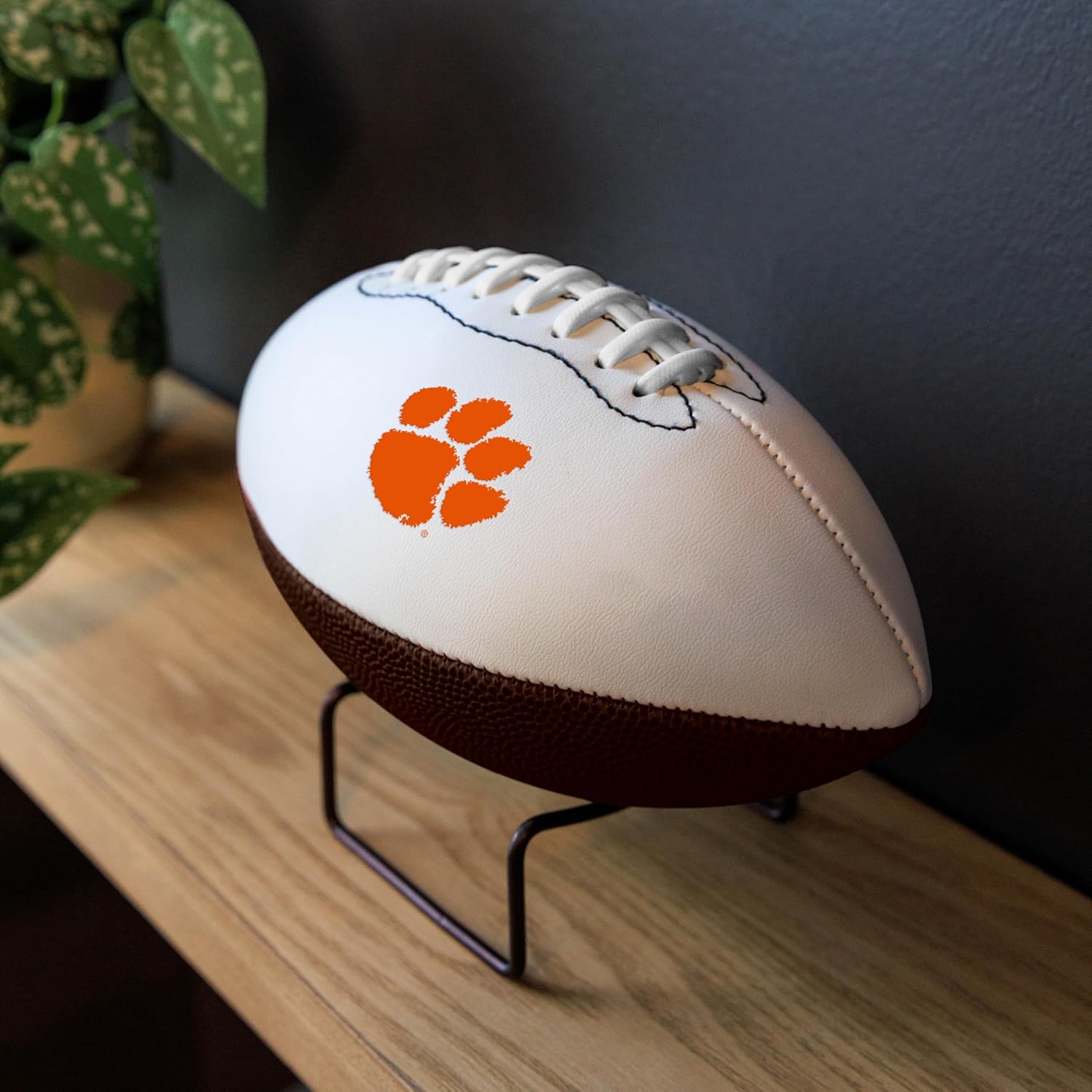 Logo Brands NCAA Official Size Autograph Football -Smooth White Panel for Nil Signatures, Display, or Nil Collecting NCAA Fan Memorabilia