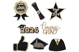 8 Pcs Class of 2024 Graduation Embroidered Patches: Commemorate Your Achievements