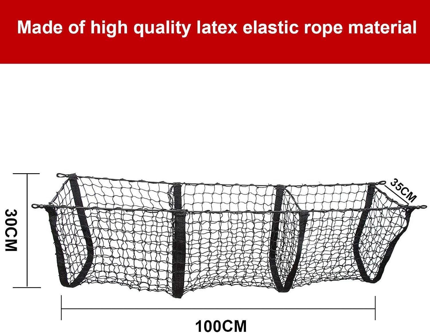 Three 3 Pocket Trunk Organizer Storage Heavy Duty Cargo Net for Toyota Tacoma 2013-2019 Cargo Organizer Storage Net