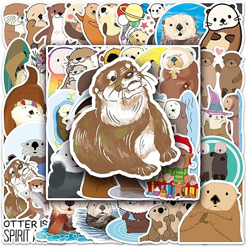 Miniatura 5 de 50 calcomanías de nutria calcomanías de nutria de río europeo para laptop botella de agua teléfono equipaje bicicleta bicicleta monopatín automóvil