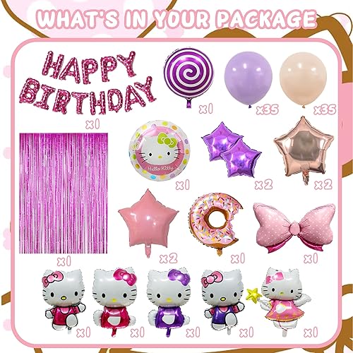 Miniatura 2 de 97 globos de gatito, suministros de fiesta de cumpleaños de gatitos, decoraciones de fiesta de cumpleaños de gatitos incluyen pancarta de feliz