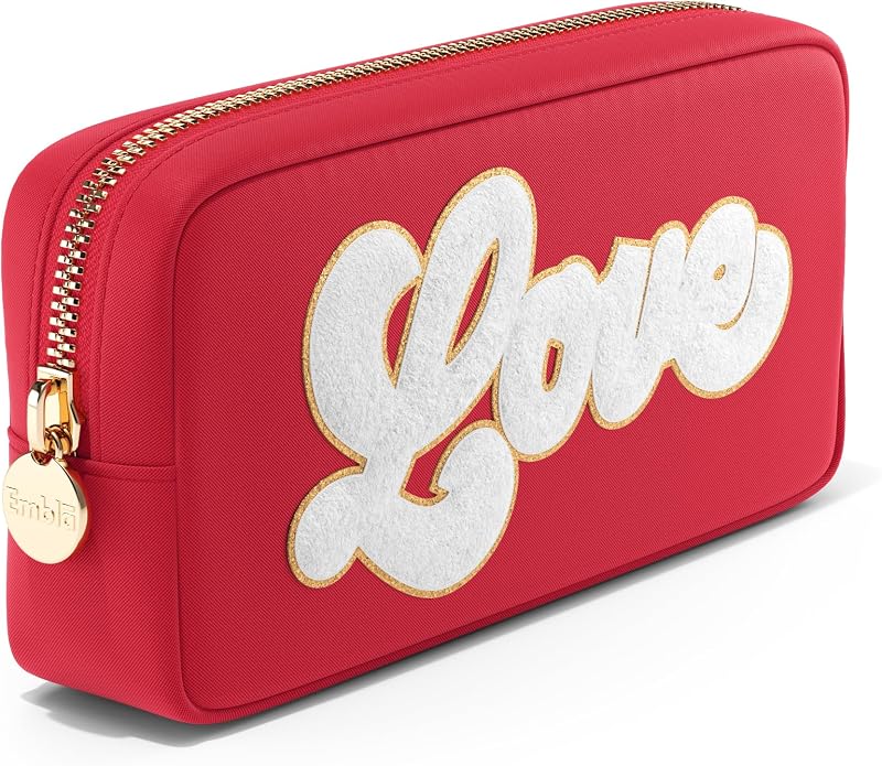 Necessaire de maquiagem Embla LOVE Ruby em nylon com zíper