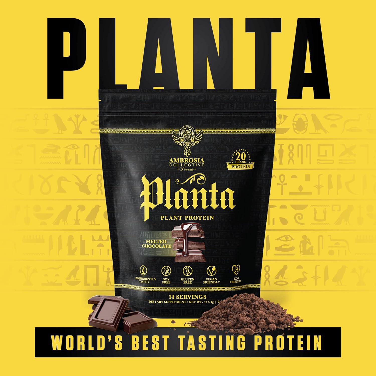 Ambrosia Planta - Premium Plant-Based Protein | Vegan & Keto Friendly | Gourmet Flavors with No Bloating or Stomach Upset | No Added Sugar | 14 Servings | (Melted Chocolate) - Image 6