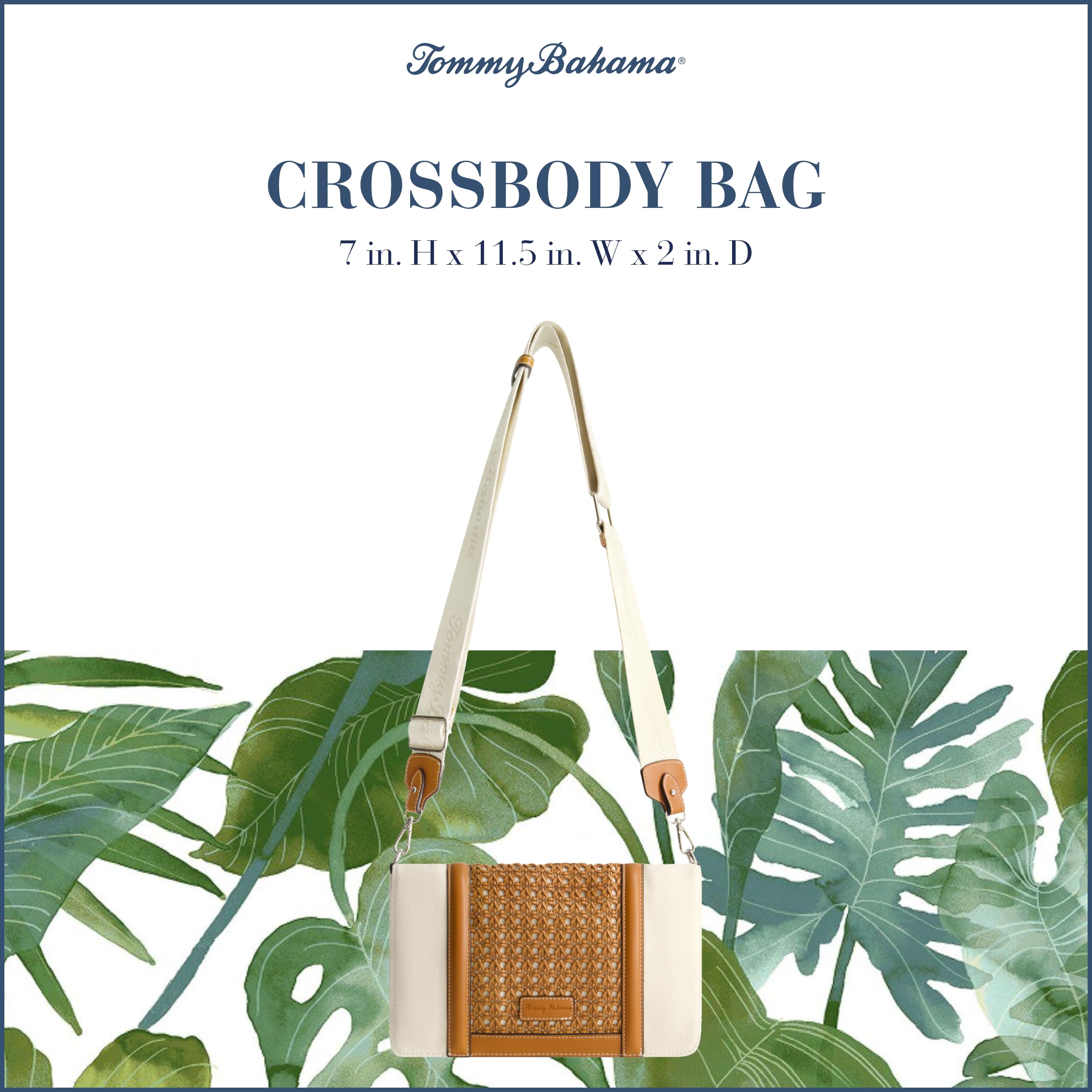 Tommy Bahama Tommy Bahama Flap Crossbody Bag, Women's Mini Handbag With Woven Design And Adjustable Shoulder Strap, Sac à bandoulière