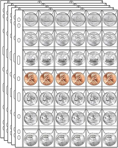 MUQING 840 bolsillos para monedas, 20 hojas de bolsillo para coleccionar monedas, suministros de almacenamiento de colección de monedas, páginas de