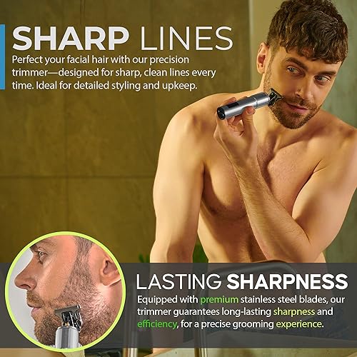 Miniatura 3 de Hal&Hol Recortadora eléctrica profesional inalámbrica de pelobarba y afeitadora de papel de aluminio para hombres, kit completo de peluquería con