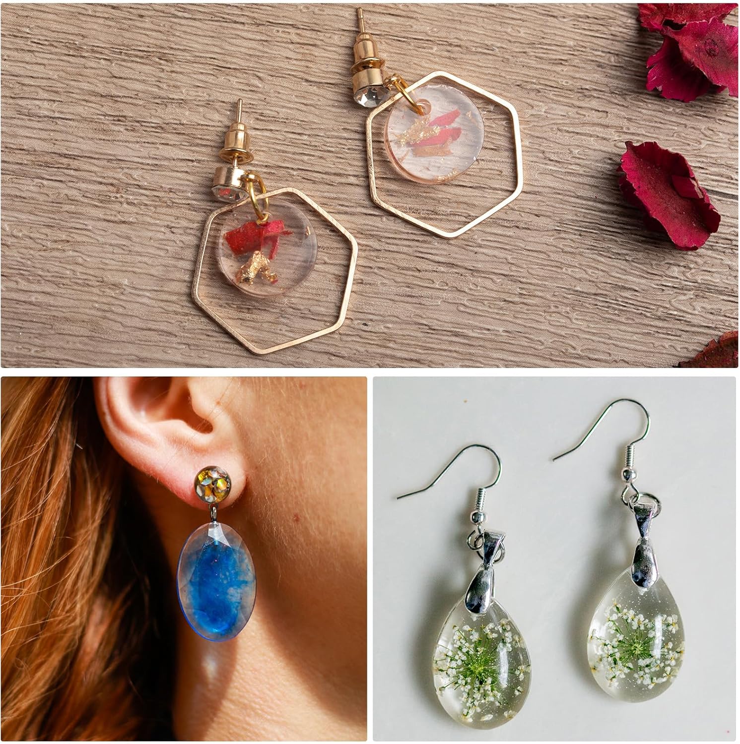 PATIKIL Open Bezels for Resin, 30 Pcs Alloy Small Hollow Rectangular Open Back Frame Pendants DIY for Necklace, Bracelet, Earring Making and Crafting - Image 7