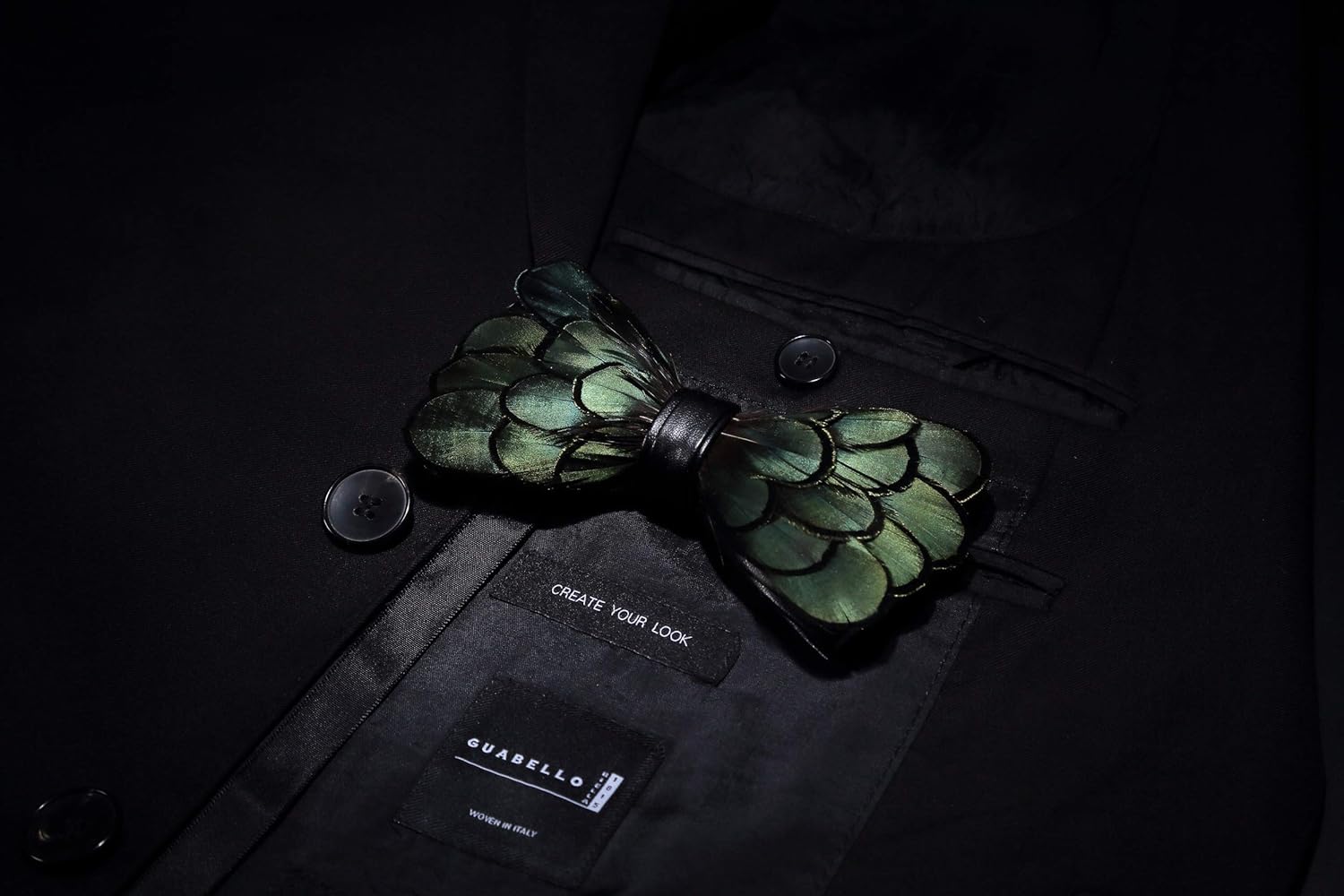 RBOCOTT Handmade Feather Pre-tied Bow tie and Brooch Sets for Men - Image 3