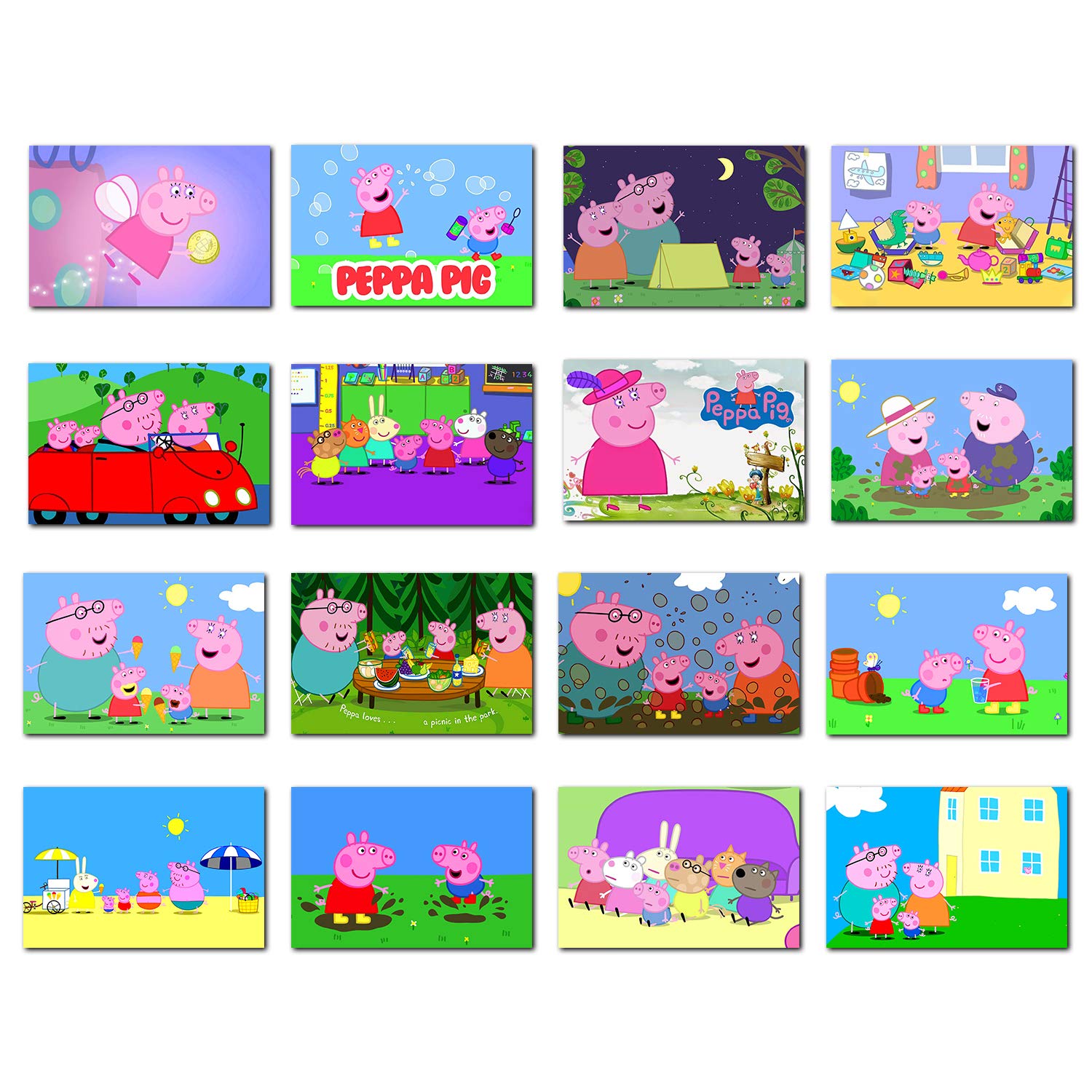 Windup Magnetic Stickers - Pig Family All Characters - Set of 16 Large Fridge Magnets - 4.5x3 Inches Each (B08KTL8VRT) Amazon Price History, Amazon Price Tracker