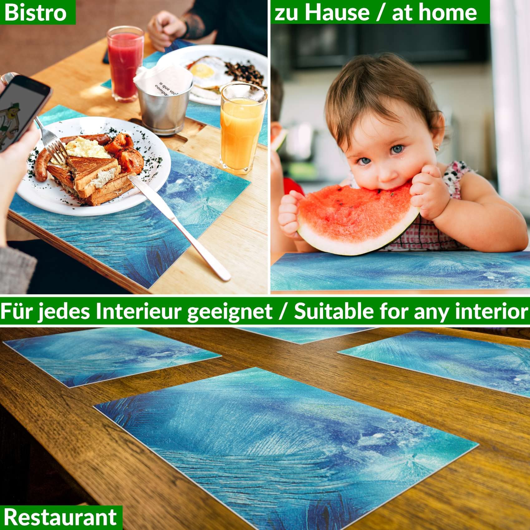 ANRO Platzset EIS 30x45 cm – 6er Set, abwaschbar
