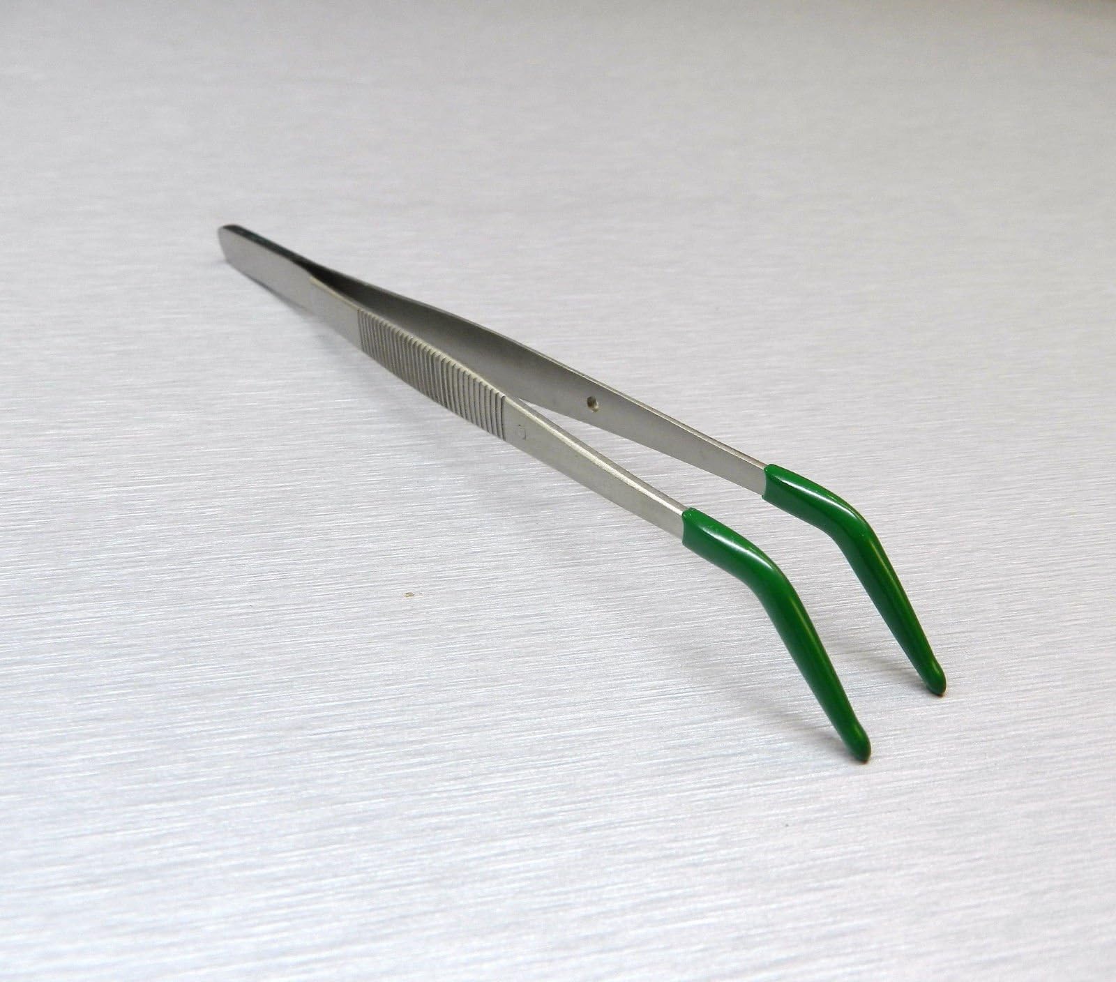 Tweezers With Rubber Tips PVC Coated Tips Bent Tip Tweezer Jewelry Hobby Crafts for Lab Industrial Jewelry Craft Tips Have Rubber Coating for Securely Holding to Not Mar or Scratch the Article By JTS