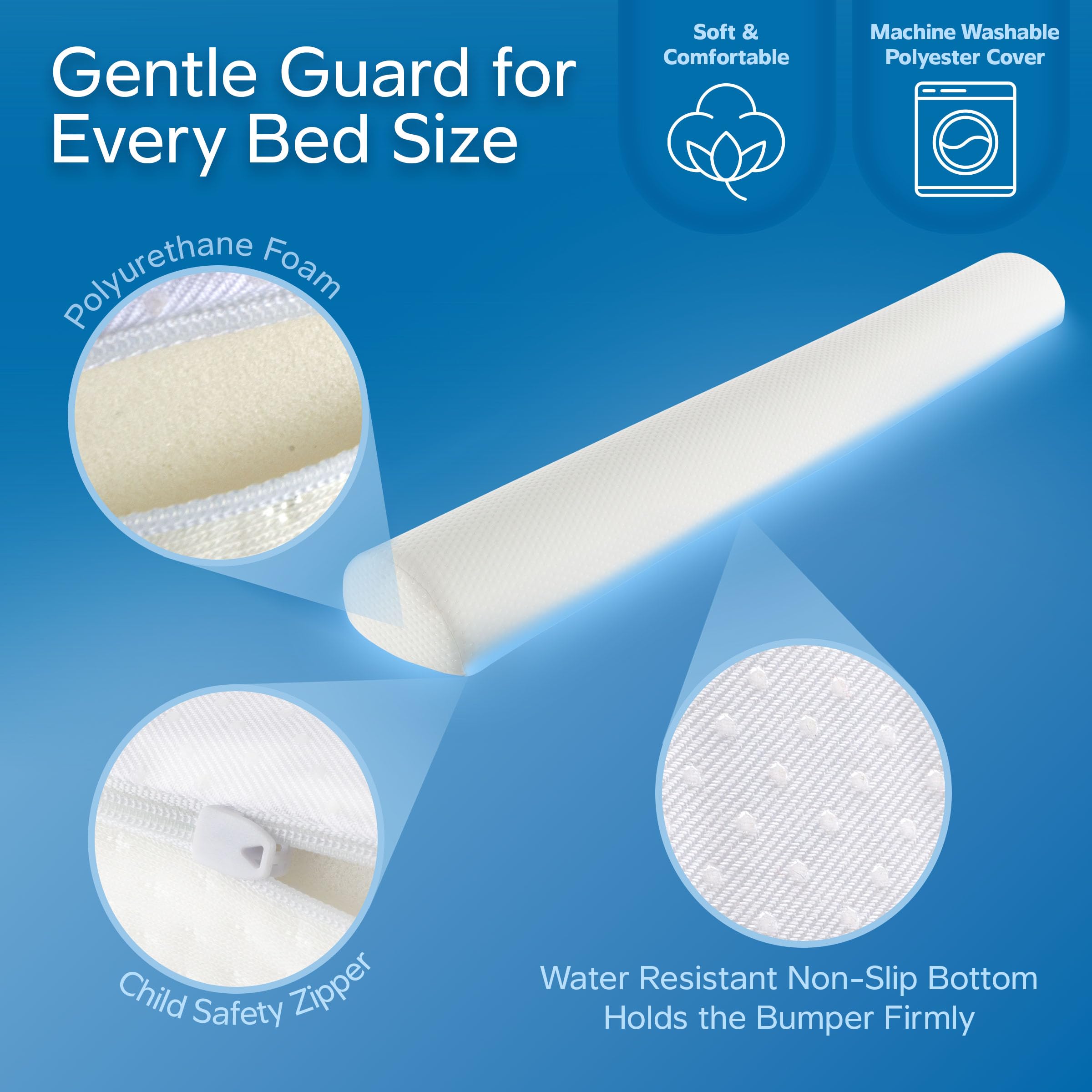 Bluestone Cojín de Barrera para Camas Individuales, F/Q y King – Funda Impermeable Lavable