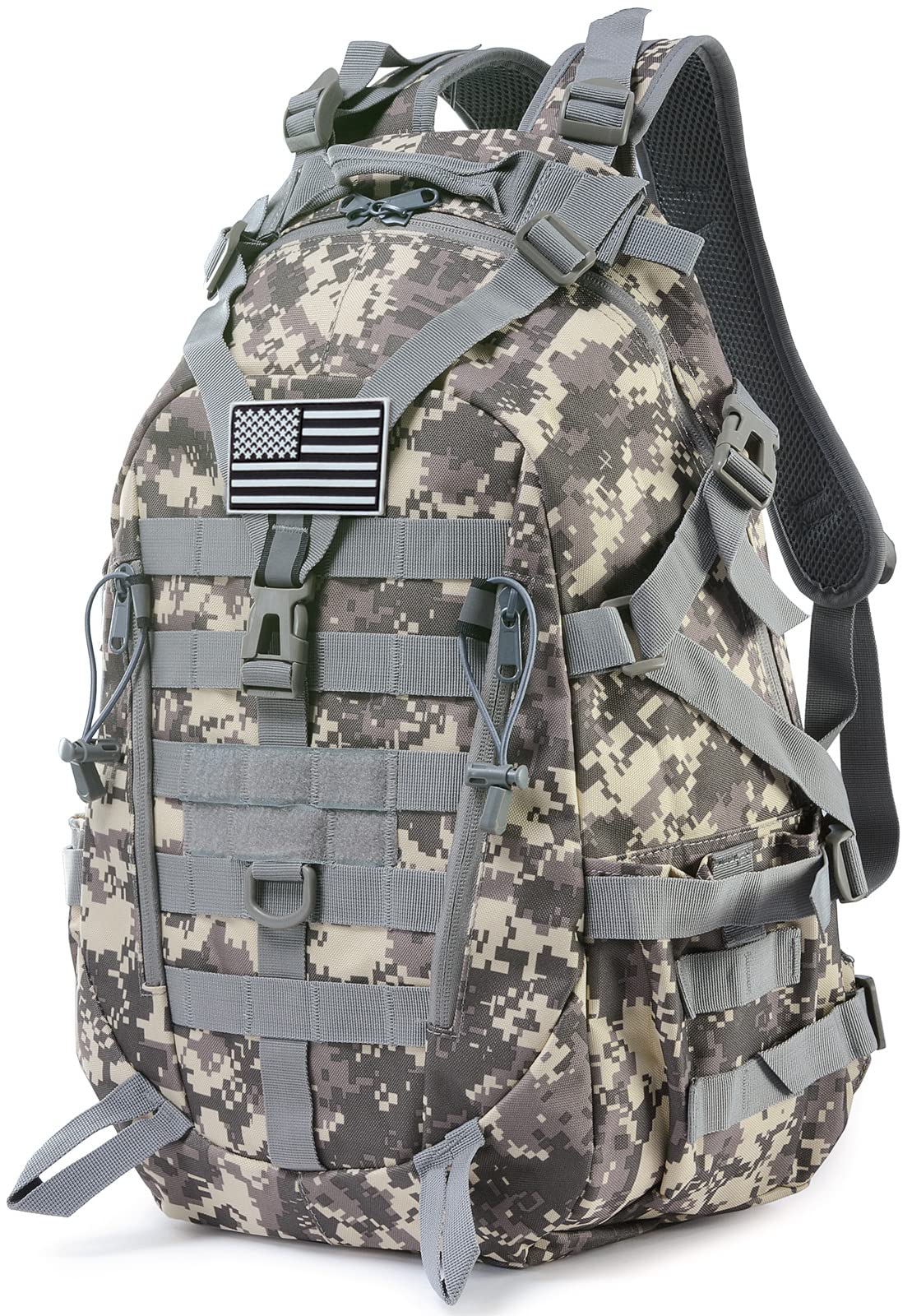 Mochila táctica de la motocicleta militar Molle bolsa EDC mochila senderismo mochilas para ciclismo camping, ACU camuflado, Pequeño, Classic