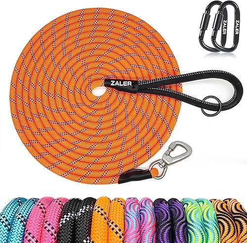 Miniatura 12 de ZALER Correa larga para perro, correa de entrenamiento de perros de 50 pies, 30, 20, 15 y 10 pies, correa de entrenamiento para perros, correa Negro