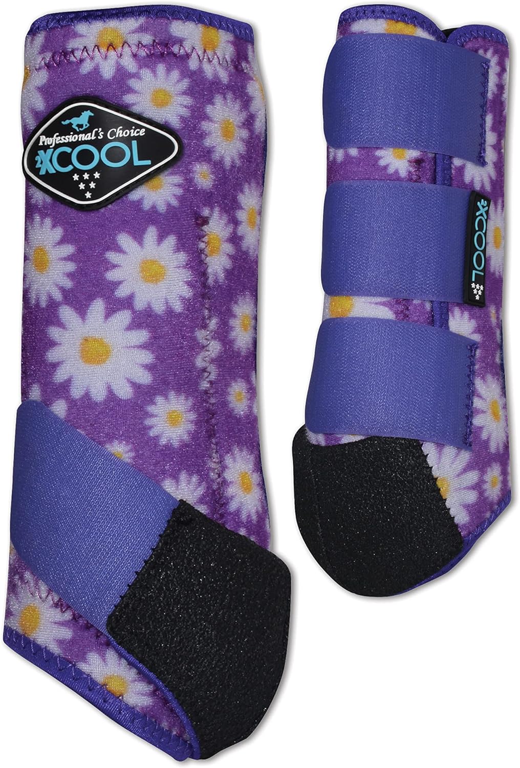 Professional's Choice 2XCOOL Sports Medicine Horse Boots | Protective & Breathable Design for Ultimate Comfort & Durability in Active Horses |2 Pack | Large Daisy