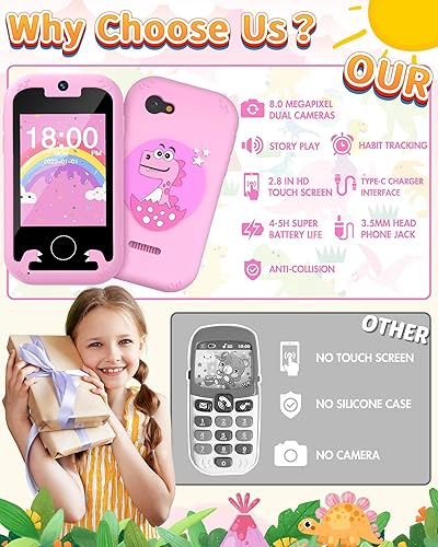 Miniatura 7 de Joozfee Juguetes de dinosaurio para niñas con video para niñas de 6 a 8 años, ideas de regalos de cumpleaños para niñas de 3, 4, 5, 6, 7, 8 años con