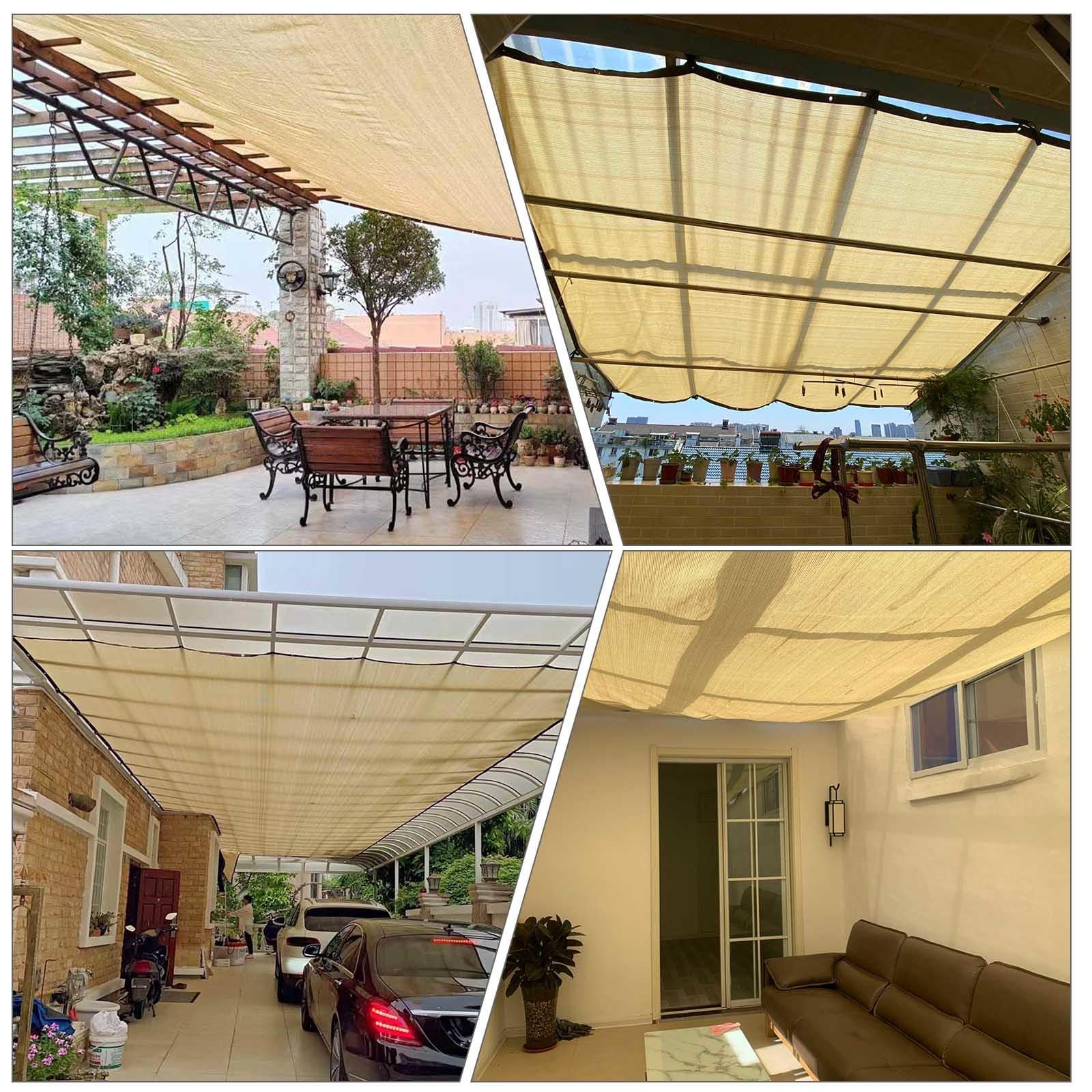 Rete Ombreggiante Per Piante 85% 4x8 Metri - Telo Ombra Bianco Con Occhielli Per Pergola, Giardino E Terrazzo - Protezione Solare UV
