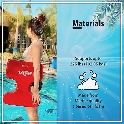 Miniatura 6 de VOS Oasis Water - Flotadores de sillín sólidos para adultos y niños, paquete de 2 piezas, ultra flotantes, cómodos asientos flotantes para piscina,