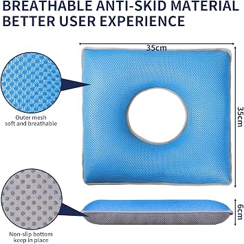 Tailbone Pain Relief Donut Cushion, Foldable Seat Pillow for Sitting