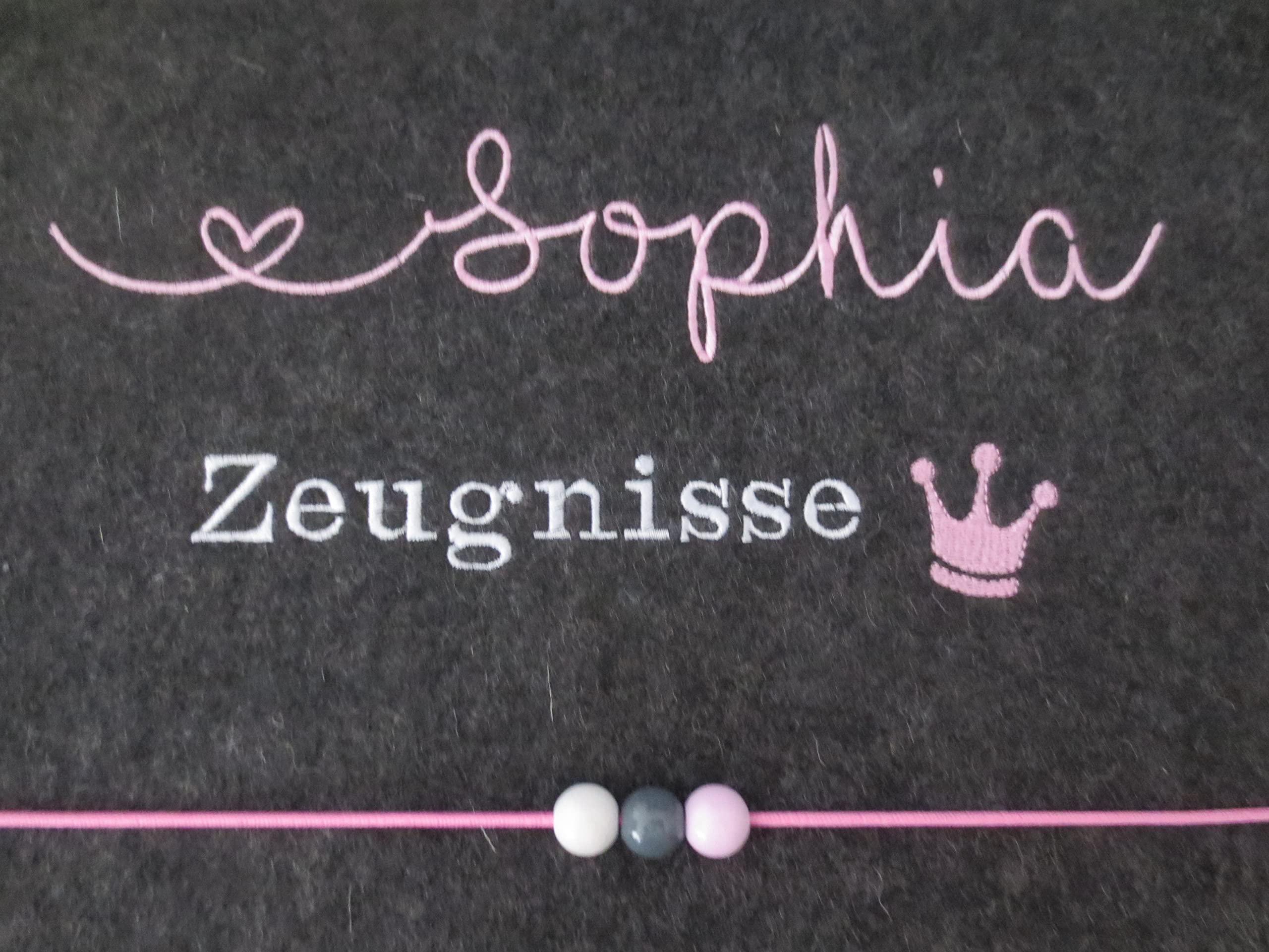 Zeugnismappe Wollfilz Mappe Zeugnisse DIN A4 Grundschule Schule"Krone"