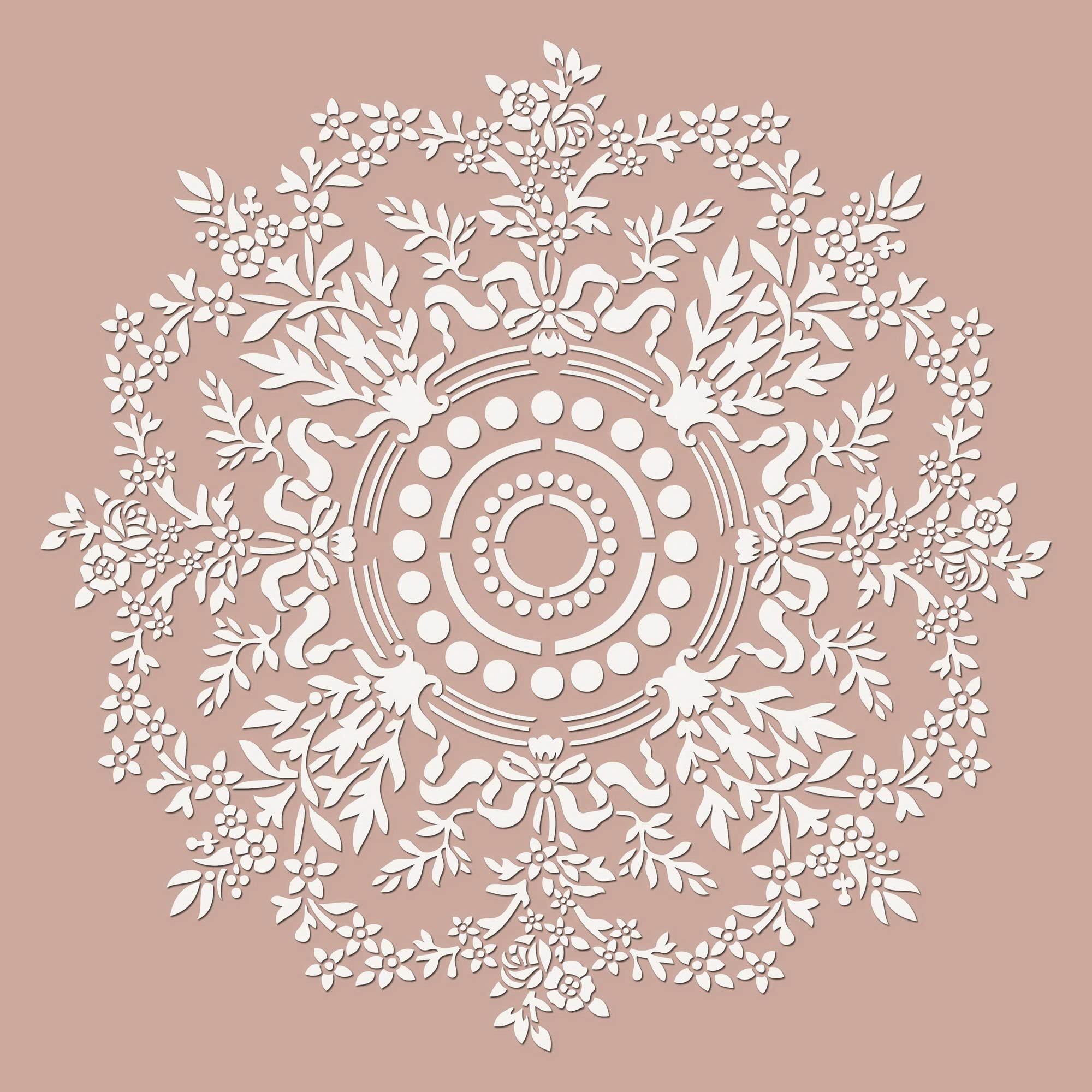 Pochoir mandala pour peinture murale, différentes tailles, modèle de décoration en plastique réutilisable (805, L)