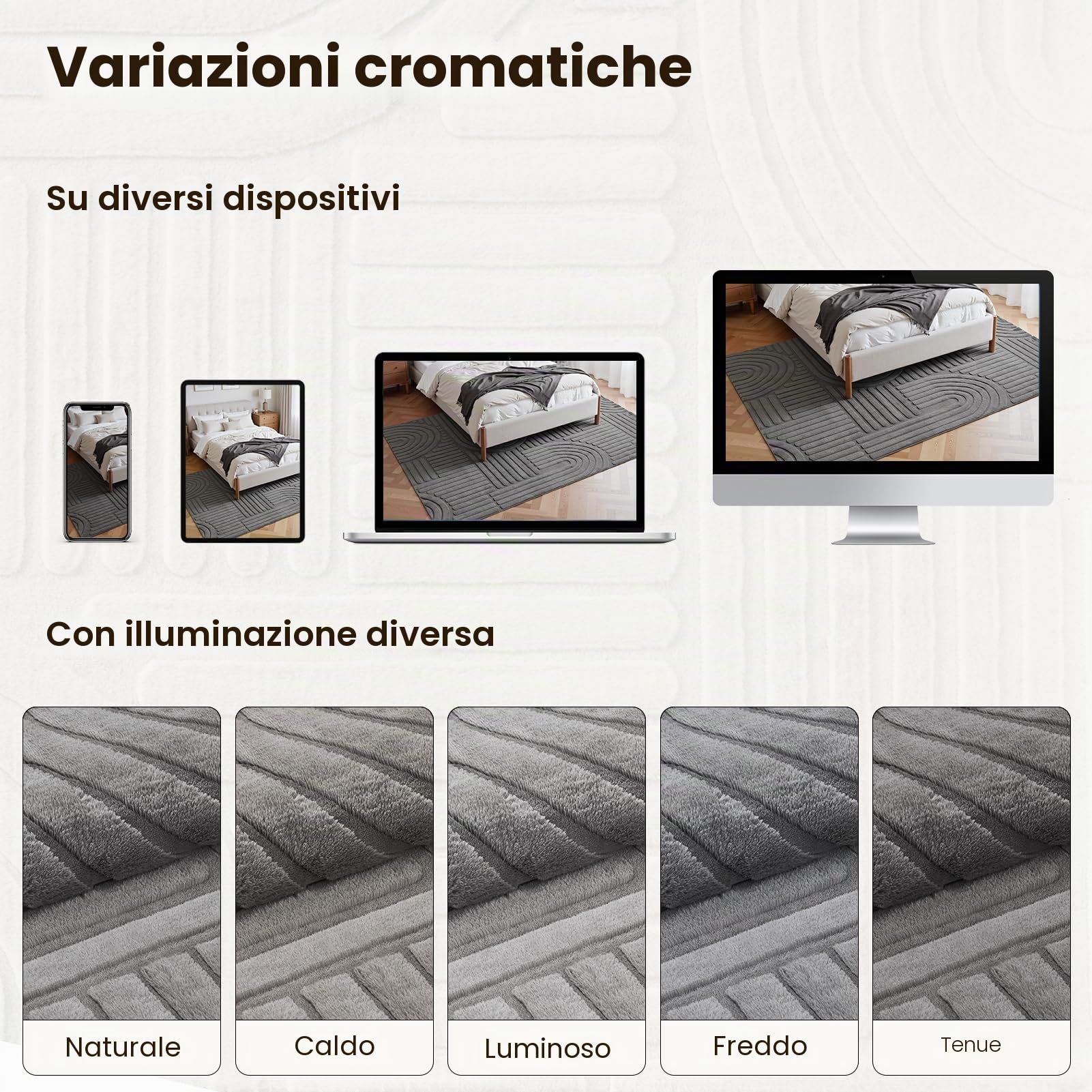 Topfinel Tappeto Grigio Soggiorno 160x230 cm, Lavabile, Pelo Corto Moderno, Effetto Onda 3D, Morbido, Soffice, Antiscivolo, Effetto Pelliccia, per Camera Letto, Sala Pranzo, Bambini, Ufficio