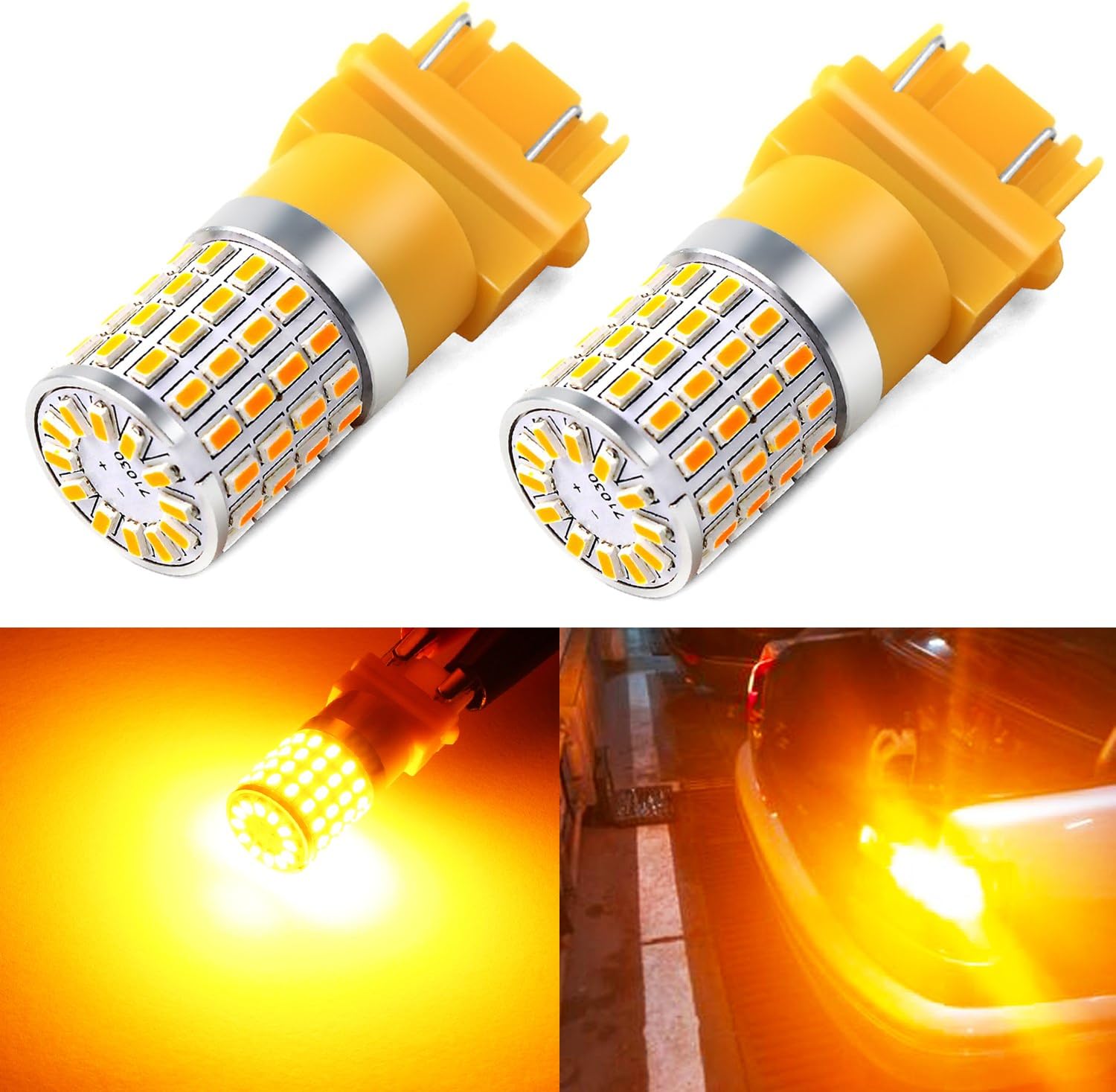 Antline 3157 3156 3057 4157 3056 LED Bulbs Amber Yellow, 12