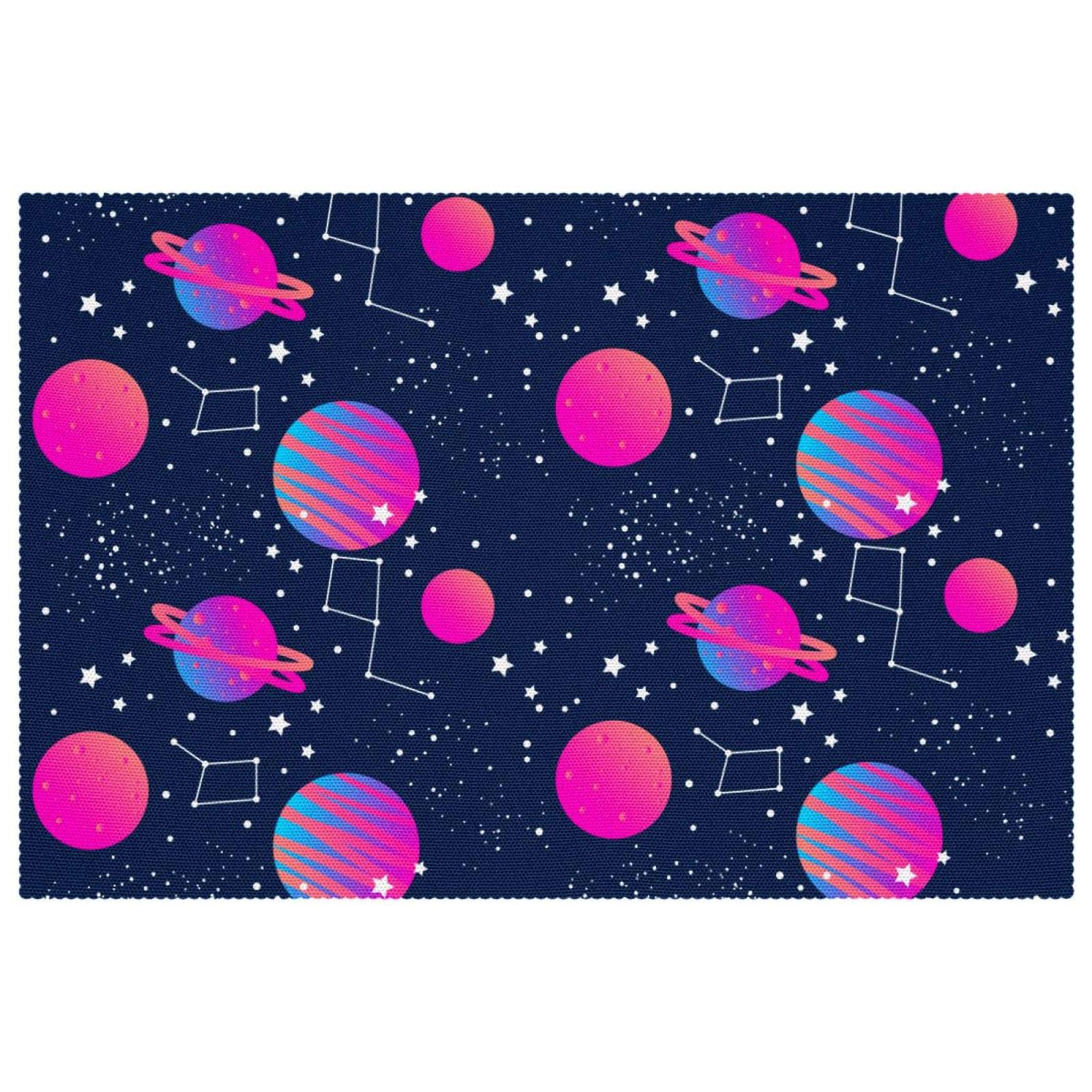 Set de table galaxie rose idéal pour vos repas de famille colorés et modernes