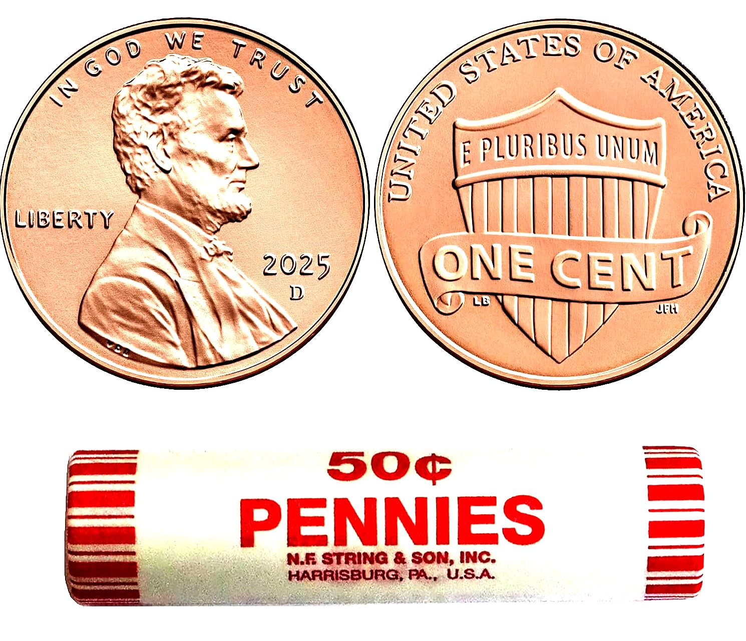 2025 Penny Cent Roll -Denver Mint Uncirculated