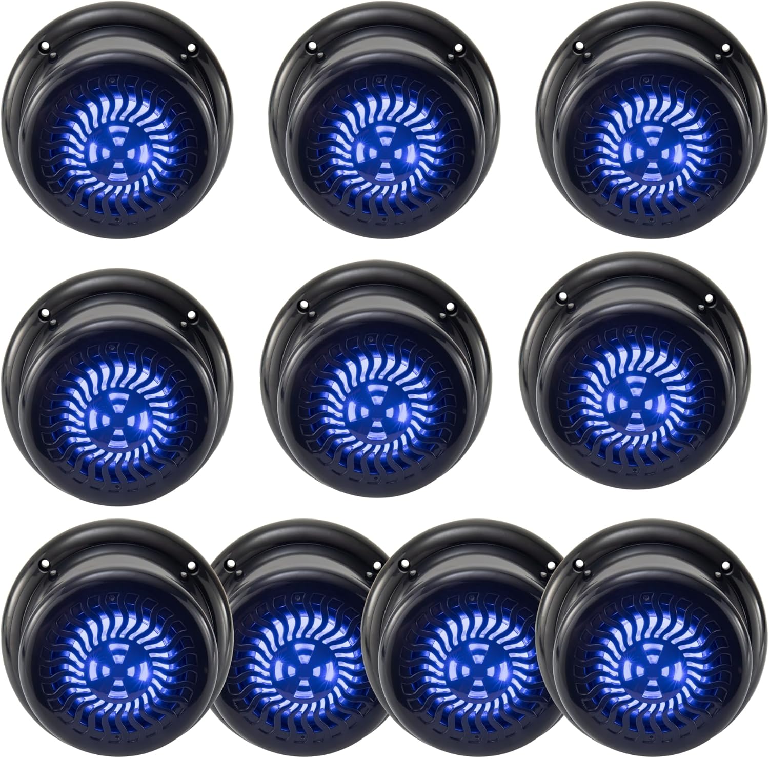 RecPro RV Flush Mount Speaker | Exterior 5.25" Black Wavy Blue LED | Waterproof (2 Pack)
