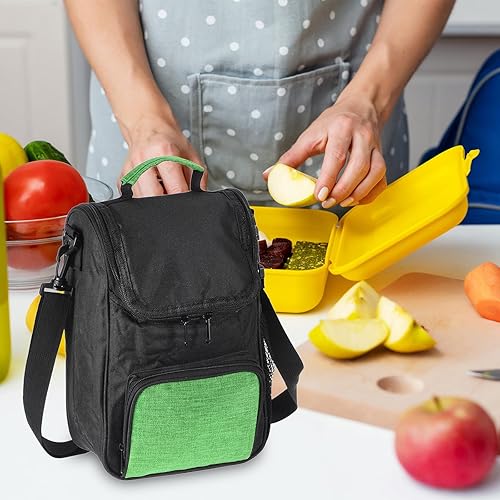 Miniatura 6 de PATIKIL Bolsa de almuerzo aislada, bolsa de almuerzo impermeable con correa para el hombro, lonchera portátil para oficina, trabajo, picnic al aire