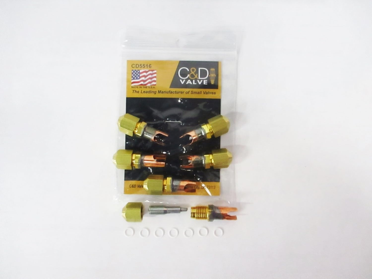 C&D CD5516/6 braze-on self-Piercing Copper Saddle Valve for 5/16" Tube