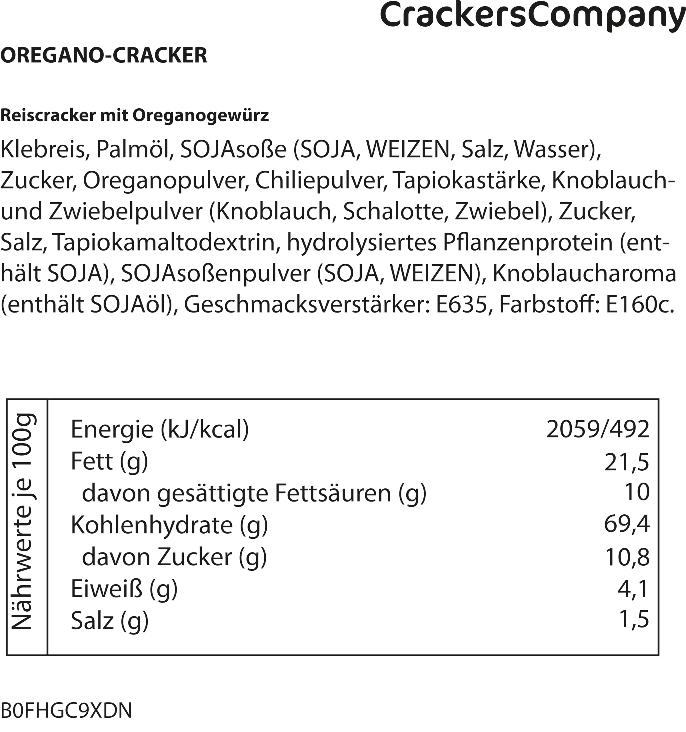 Galletas de orégano, 2500 g, crujientes, picantes, mediterráneas, con salsa de soja