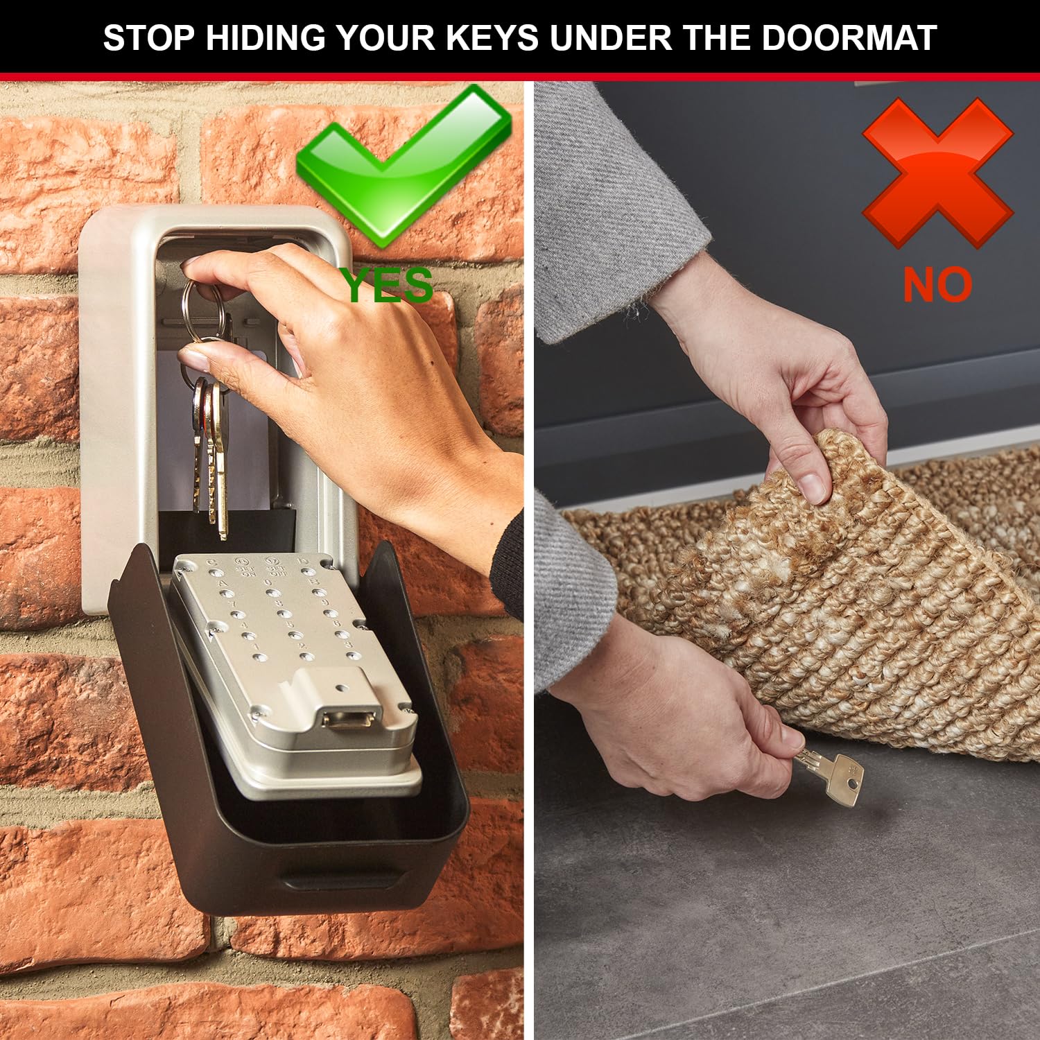 Master Lock Caja Fuerte para Llaves certificada [Extragrande][Montaje Mural] - 5426EURD - Caja de Seguridad Profesional