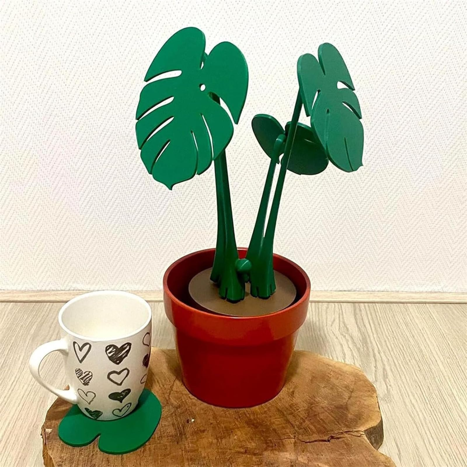 Amazon｜3Dプリントかわいい植物コースターセット デスク用 葉っぱ