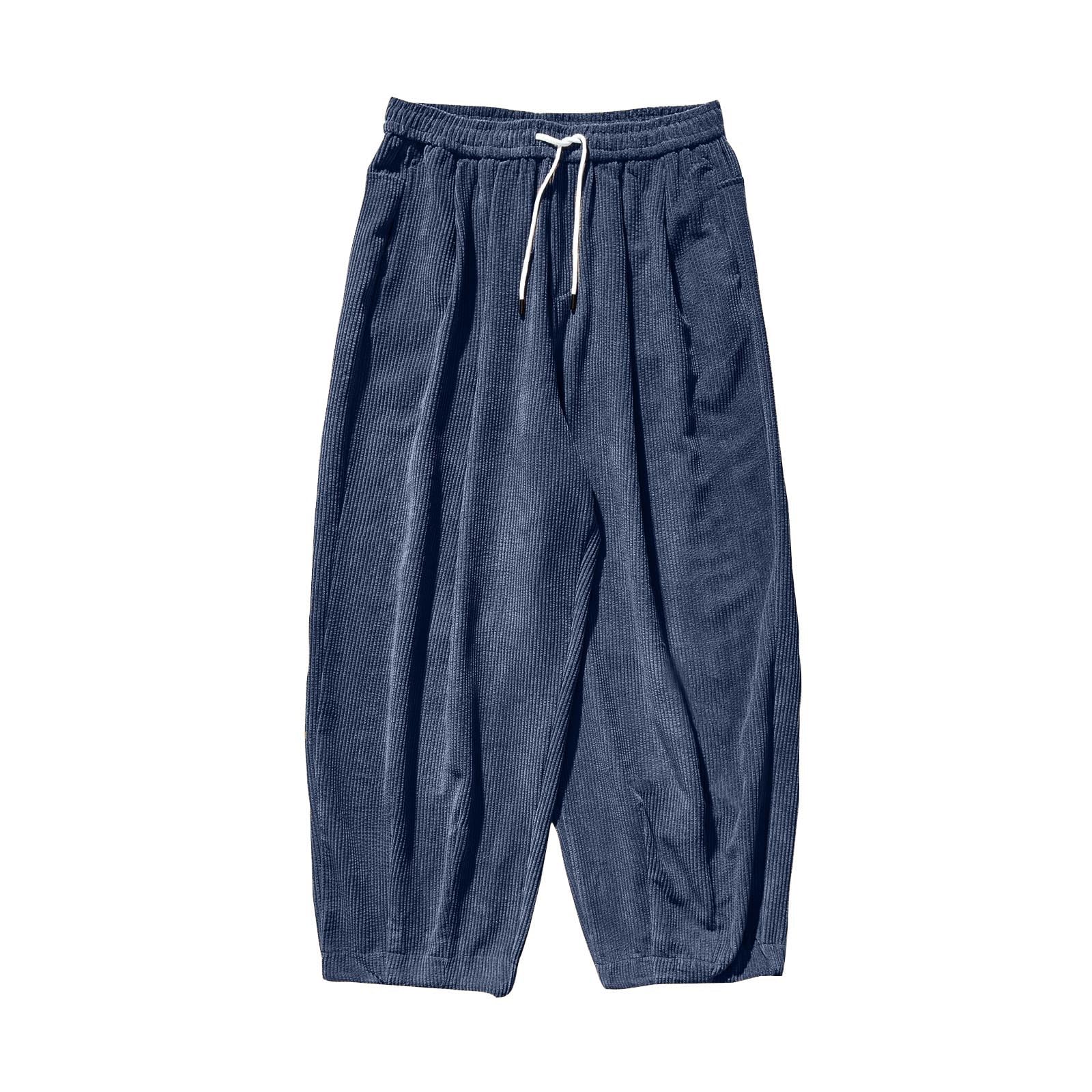 Cordhose Herren Einfarbige Hose Freizeit Jogginghosen Lange Freizeithose Männer Haremshose Männer Stoffhose outdoorhosen lockere Yogahose mit Kordelzug Sweatpants für Alltag Sports